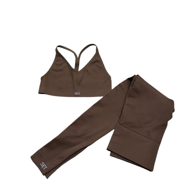 SET ACTIVE Pants - SET Active Sportbody Chocolate Brown Workout Set